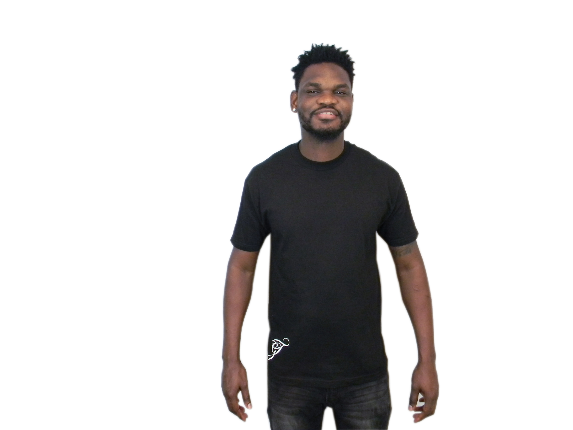 6 - GT Brand Men's Crew Neck T-Shirt (white on black)